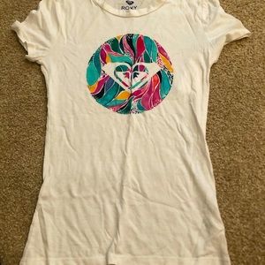 White graphic Roxy tee